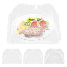 Set di 4 coperture pieghevoli per cibo, per frutta, picnic, feste ecc. (44 x 44 x 30 cm, bianco)