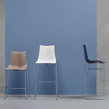 Scab Set 2 Design Zebra Tecnopolimero Sgabello con Seduta h. 65 cm Gambe cromate e scocca Color Lin