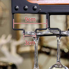 LYLSXY Portabici per Vino, Legno Massello + Ferro Retrò Sospensione Ristorante Bar Display Goblet Let Cablets