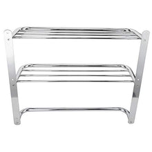 Ausla - Portasciugamani da bagno in acciaio inox, a 3 livelli, con porta asciugamani, porta asciugamani e aste da bagno, 55 x 45 x 21 cm