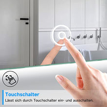 SONNI Specchio da Bagno Illuminato a LED, Specchio da Parete da Bagno 70 x 50cm Moderno, Bianco Freddo Impermeabile IP44 a Risparmio Energetico
