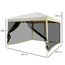 Outsunny Gazebo Impermeabile Pareti Rimovibili con Borsa di Trasporto da Giardino Acciaio, Oxford 3x3m Crema