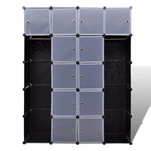 Armadietto Modulare, Armadietto in Moduli Plastici, Armadio Cubo Guardaroba Modulare con 14 Scomparti Mobiletto per Camera da Letto, Ingresso, 37x146x180.5 cm