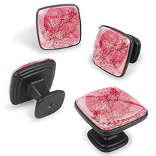 fiori di ciliegio Pomelli per Porta Set di 4 Pomelli per Mobili Manopole per Cassetti Cucina Armadio Vetro