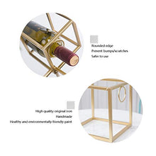 Portavini Cubo creativo espositore da banco in metallo per esposizione verticale Cubo creativo Design moderno per arte della moda è molto adatto per la conservazione e la decorazione domestica (oro) P