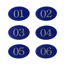 Targhetta con numero dotata di nastro adesivo, per armadietto e porta, colore blu, numeri da 01 a 50
