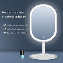 Specchio per Il Trucco, Specchio per Il Trucco da Tavolo Illuminato A LED con Luci E Oscuramento del Touch Screen con Piedistallo Antiscivolo Specchi Cosmetici Portatili