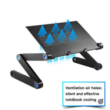 Supporto PC Portatile Pieghevole Tavolino da Letto per PC Regolabile Tavolo per Laptop in Alluminio Scrivania con Staffa del Mouse Foro di Raffreddamento Adatto a Letto Sofà