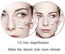 Specchio da trucco illuminato a LED, specchio cosmetico a due lati, specchio da parete con ingrandimento 3x, girevole a 360°, connessione cablata (colore: argento)