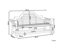 Beliani Panca da Giardino in Legno Teak Marrone Chiaro in Stile Country 180 cm Marlboro
