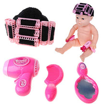 WE-WHLL 1 Set Baby Photography Costume Funny Movie Style Padrona di casa Cosplay Photo Shot Memorial Props Copricapo con Pettine Asciugacapelli Roller cap Hat Newborn Girls Foto Studio