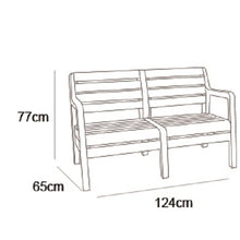 Keter Delano Lounge Set, Set Mobili da Giardino con Divano 2 Posti 2 Poltrone e Tavolino, Cappuccino
