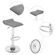 Sedia da ufficio creativa morbida borsa quadrata bordo curvo piede bar sgabello cotone e lino tessuto grigio scuro