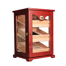 100 Sigari Raffreddamento Humidor Household Sigaro Idratante Governo Cedar Cigar Locker Tre Piani Dello Spazio Glass Cabinet Igrometro Esterno ( Color : Red , Size : 33.4*29*49cm )