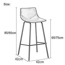 LLT Pratico sgabello in pelle sgabelli da bar Sedie Telaio Black Metal e posteriore molle | Pub Sgabelli altezza Pianale da cucina | Dining Chair Sgabelli di Cafe casa, a 4 colori (include 1 X Stool)