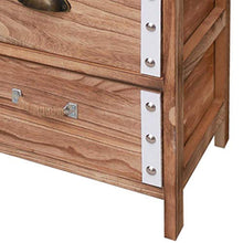 BAKAJI Mobile Cassettiera Mobiletto 3 Cassetti in Legno MDF Brown con Decorazioni in Legno Nianco e Borchie Design Moderno Arredamento Casa (30 x 41 x 58 cm)