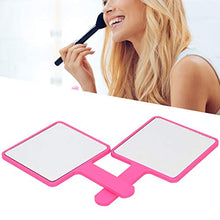 Specchio da trucco, 2 pz singolo lato maniglia specchio trucco salone di bellezza portatile palmare specchio cosmetico (L) rosa rosso