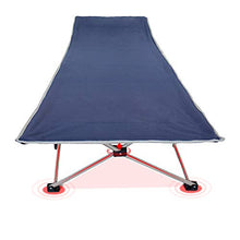 Todeco - Letto Pieghevole per Spiaggia, Lettino Regolabile - Materiale: Poliestere 600D, Tubi di Acciaio - Carico Massimo: 150 kg - 190 x 67 x 35 cm, Blu Navy