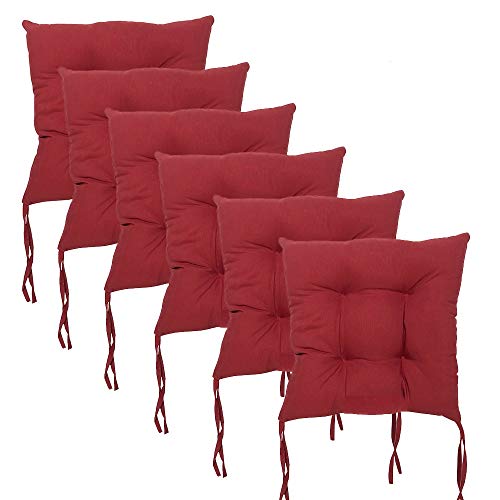 ARCOIRIS Set di 6 cuscini per seduta e sedia, 40 x 40 x 5 cm, imbottitura in fibra, comodi, resistenti, per cucina, soggiorno, giardino, terrazza, veranda, colore: grigio