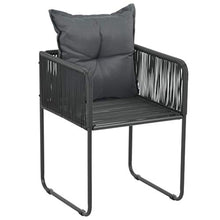 SKM Set da Pranzo da Giardino 7 pz in Rattan PVC Nero e Marrone (51.8kg)