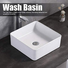 Lavabo Lavabo da appoggio Lavabo quadrato moderno in ceramica Lavabo Piano di lavoro Lavabo bianco Accessori da bagno Lavabo bagno lavabo lavabo da appoggio lavabo vanità, 38 x 38 x 13,3 cm