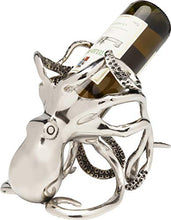 Kare Design Octopus Portabottiglie, Alluminio Nichelato/Argento, 24.25x16.5x20.5cm