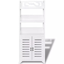 Armadietto da bagno Albuquerque Shengtaieushop cassettiera in legno bianco 46 x 24 x 117.5 cm