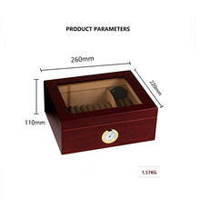 Ytimelyd Cigar Humidor Glass Top Cigar Display Box, Handcrafted Cedar Wood Cigar Storage Box Divider & Hygrometer Cigar Gifts for Men