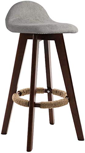 Sgabelli Poggiapiedi Ingresso Solido casa in Legno Sgabello Bar Retro Semplice Bar Stool Tempo Libero creativi di Bar Sgabello Alto Nordic Reception Bar Stool QAF1007 (Color : Gray, Size : 70X37CM)
