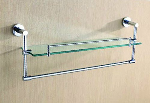 MBYW Portasciugamani Moderno Minimalista Portasciugamani Elegante per Il Bagno di Moda Ciondolo portasciugamani da Bagno in Acciaio Inox con ripiano in Vetro monostrato