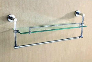 MBYW Portasciugamani Moderno Minimalista Portasciugamani Elegante per Il Bagno di Moda Ciondolo portasciugamani da Bagno in Acciaio Inox con ripiano in Vetro monostrato