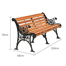 59in terrazza panchina parco giardino lounge chair, panchina da esterno 3 posti cortile in ghisa sedile in metallo, sedia portico anticorrosivo resistente agli agenti atmosferici Mobili per ponte /
