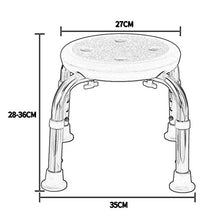 LXLAMP Sedile for Vasca Regolabile in Altezza, Piedini in Gomma Antiscivolo Sgabello for Doccia in Alluminio Sedia for Vasca Adatta for Anziani Disabili con Panca da Bagno Rotonda, sgabelli Doccia