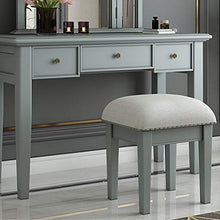Toeletta con Tre-specchi Pieghevoli,Vanity Toeletta da Trucco Scrivania con Sgabello Imbottito per Le Donne Ragazze,3 Cassetti,Gambe in Legno Solido-Nero 120x50x156cm(47x20x61inch)