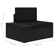 Goliraya Divano Modulare a 2 Posti/ 3 Posti da Giardino in Polyrattan con Cuscini Arredi da Esterno Divano Divano da Esterno Nero