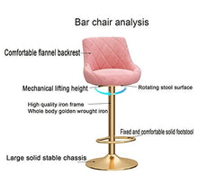 Sgabelli da Bar Sedia Sgabelli da bar set di 4, addensare flanella Sedile colazione cucina Bar Sgabelli altezza regolabile sollevatore meccanico Sgabello, 360 ° di rotazione / d'oro Leg poggiapiedi se