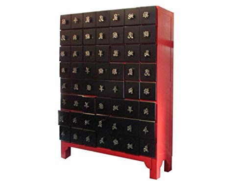 Fine Asianliving Cassettiera Tailandesa con Caratteri Cinesi Alluminio dello Zodiaco