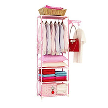 XYBB Armadio Camera da Letto Multifunzionale Piano Standing Vestiti Hanging Storage Metallo Giardino Camera da Letto Mobili 170 * 55 * 36cm Rosso