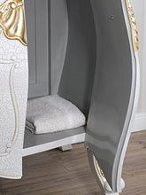 Simone Guarracino Luxury Design Comò e specchio Anderson stile Barocco Veneziano arredo bagno bombato crackle e foglia oro marmo crema pomelli Crystal Sw