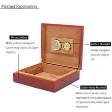 Handmade Cigar Box, Legno di Cedro Cigar Box Controsoffitto (con Umidificatore E Igrometro), può Contenere 25 Cigars, 9.4X8.4X2.4 inch Lxwxh