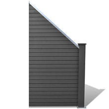 cangzhoushopping Pannello di Recinzione in WPC 105x(105-185) cm Inclinato Grigio Articoli di ferramenta Barriere e recinzioni Pannelli per recinzioni
