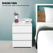 Cassettiera Camera Letto, Comodino da Letto Comodino Moderno Comodino con 3 Cassetto, 45 x 38.2 x 56 cm, Bianco