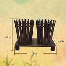 LWW Wine Rack, 2 bottiglie Holder fatto a mano di bambù di stile Retro Mostra Mensole, 28 x 13,5 x 20 cm