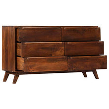 SKM Cassettiera Marrone 140x40x80 cm in Legno Massello di Mango