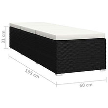 Tidyard 3 pz Set Lettini Prendisole Reclinabili in Polyrattan con Tavolino,Lettino da Sole,Lettino da Giardino Esterno,Lettino Prendisole da Piscina Patio Terrazzo Spaggia Mare 195x60x31 cm