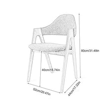 YHNMK Legno Massiccio Sedia da Pranzo,Poltrone Imbottite in Lino - Stile Design Retro Vintage Scandinavo Sedie da Cucina Poltrona da Soggiorno