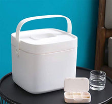 Wjmss Scatola di Medicina, Alta capacità Portable Plastic Box Box Box Box Box Organizer con Manico Doppio Strato,Bianca,Small