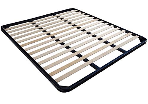 DOLCI SOGNI Rete Matrimoniale 140x200 Senza Piedi Rinforzata con Doppia Barra in Ferro, Massimo Sostegno, Doghe Letto Matrimoniale, Rete Matrimoniale 140x200 per Letto Contenitore, 100% Made in Italy