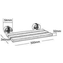 Sgabello da Doccia Pieghevole Sedia da Bagno in Legno di Teak con Sgabello per Cambio Scarpe in Tubo di Acciaio Inossidabile Carico 180 kg