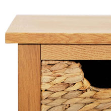 vidaXL Massello di Rovere Credenza con 2 Cassetti 2 Cestelli Rimovibili Telaio Robusto Rustica Cassettiera Mobiletto in Giacinto d'Acqua